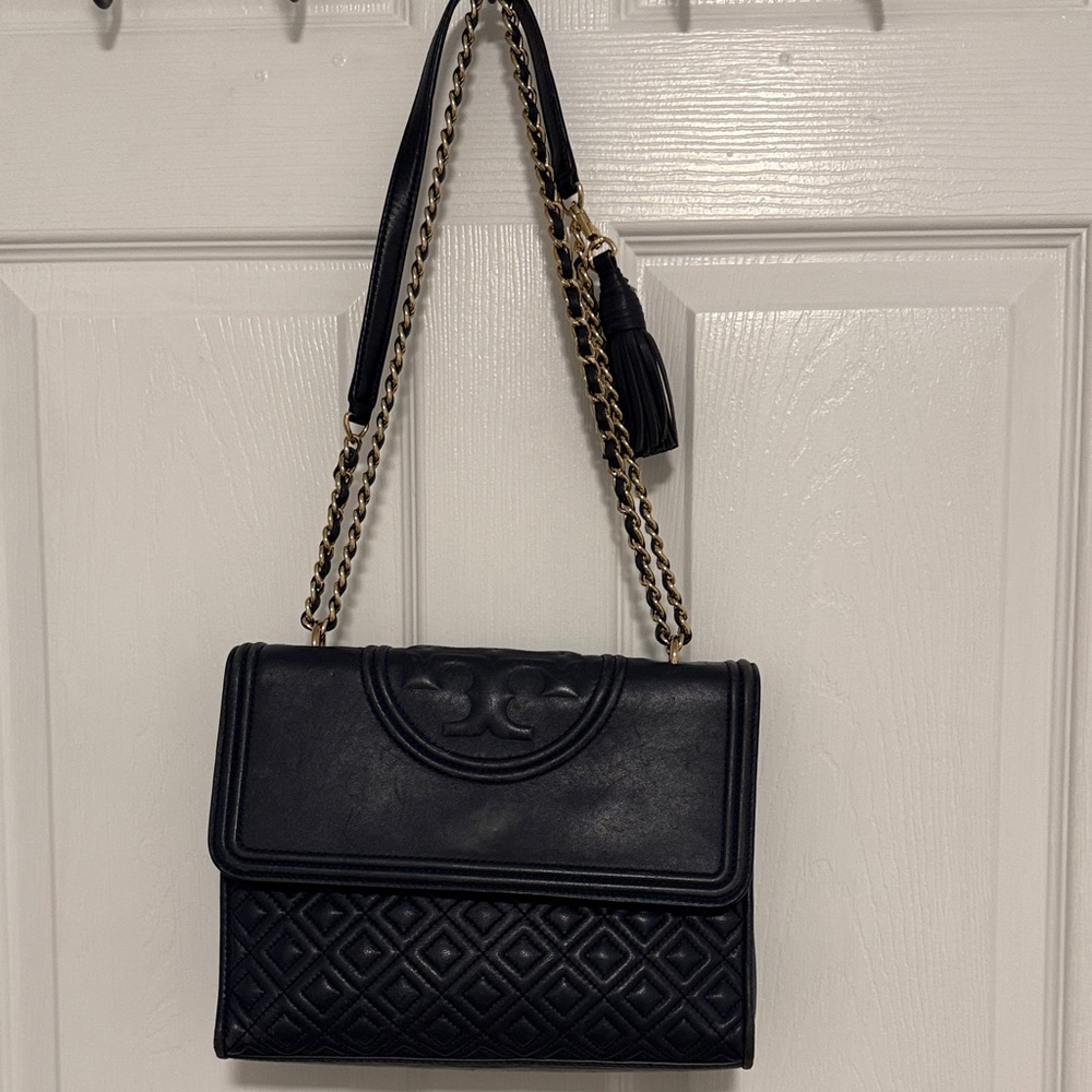 Tory Burch Navy Quilted Shoulder Bag